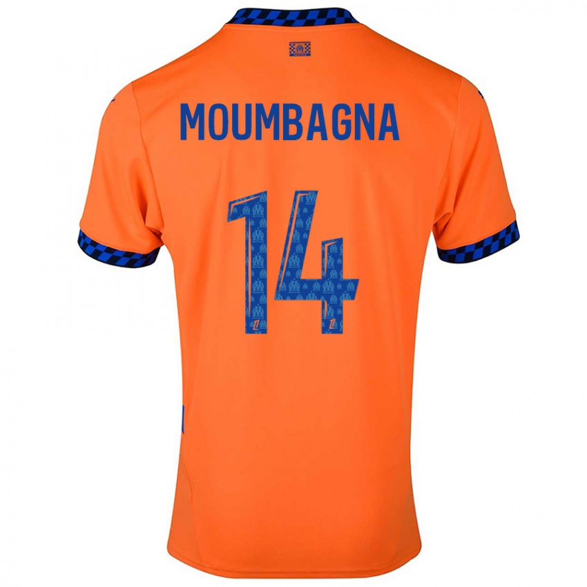 Gyermek Faris Moumbagna #14 Narancssárga Sötétkék Harmadik Számú Jersey 2024/25 Mez Póló Ing