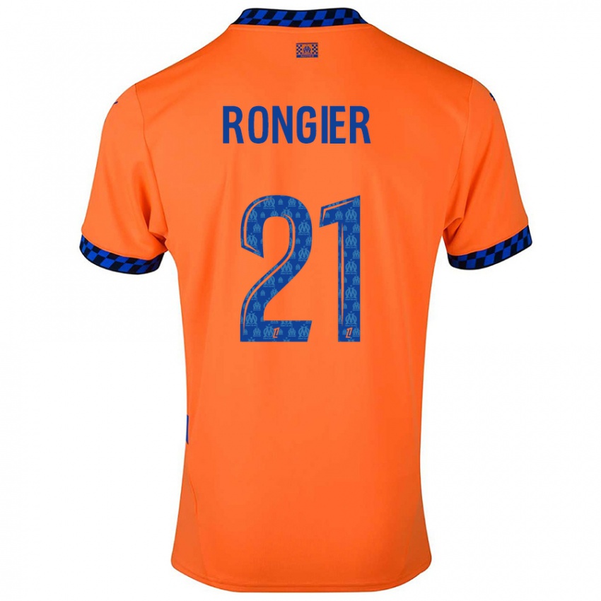 Gyermek Valentin Rongier #21 Narancssárga Sötétkék Harmadik Számú Jersey 2024/25 Mez Póló Ing