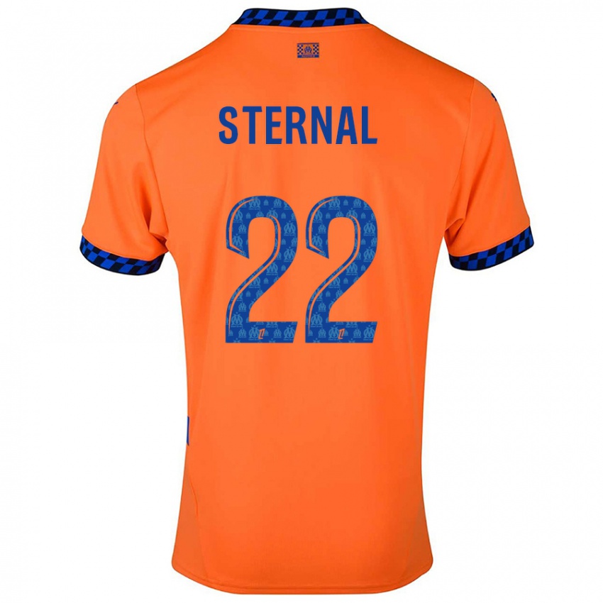 Gyermek Enzo Sternal #22 Narancssárga Sötétkék Harmadik Számú Jersey 2024/25 Mez Póló Ing