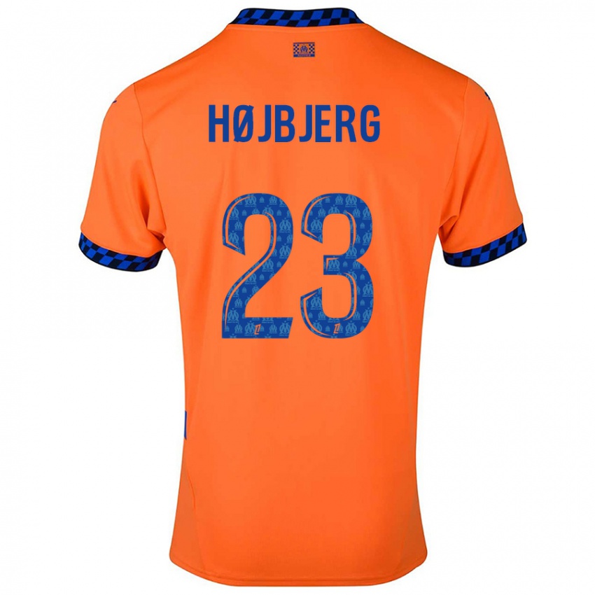 Gyermek Pierre Emile Hojbjerg #23 Narancssárga Sötétkék Harmadik Számú Jersey 2024/25 Mez Póló Ing