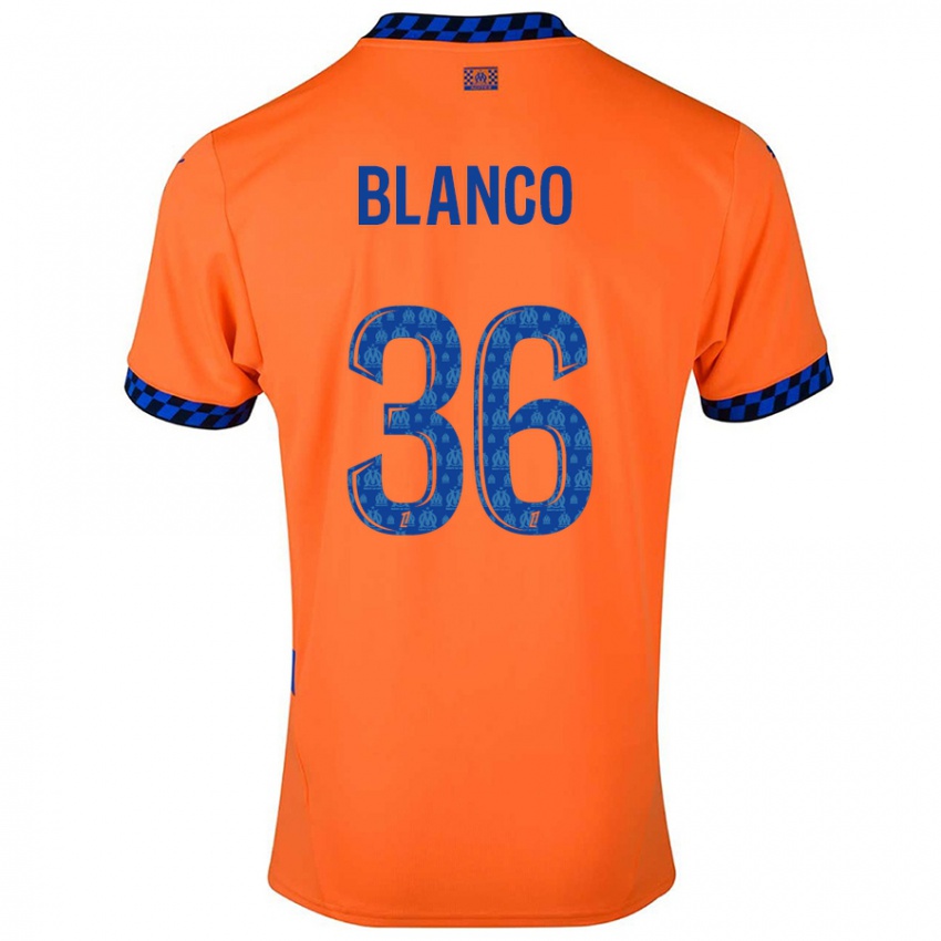 Gyermek Ruben Blanco #36 Narancssárga Sötétkék Harmadik Számú Jersey 2024/25 Mez Póló Ing