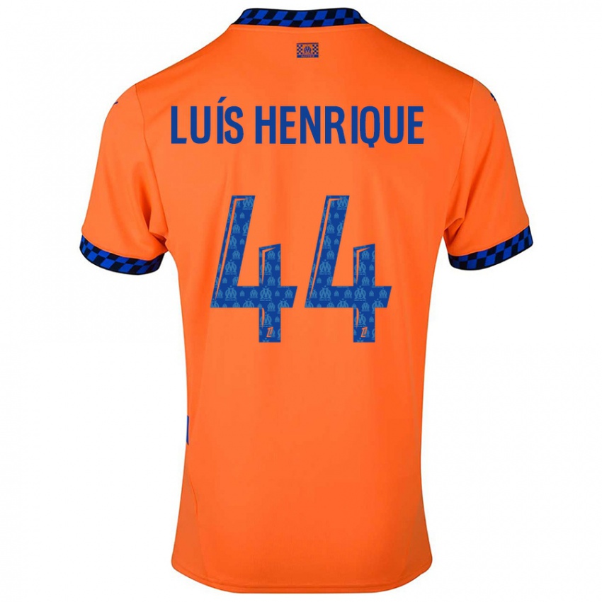 Gyermek Luis Henrique #44 Narancssárga Sötétkék Harmadik Számú Jersey 2024/25 Mez Póló Ing