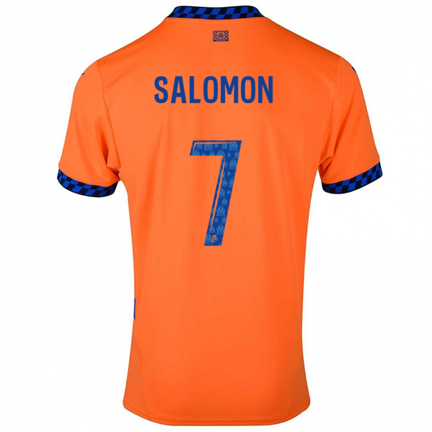 Gyermek Maëva Salomon #7 Narancssárga Sötétkék Harmadik Számú Jersey 2024/25 Mez Póló Ing