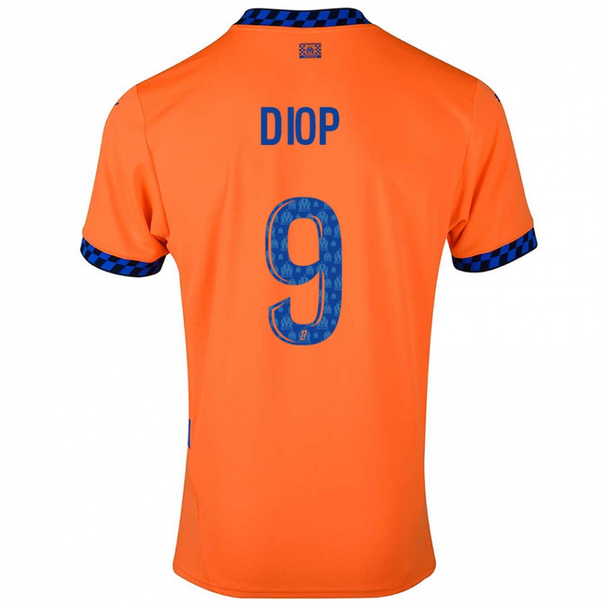 Gyermek Mama Diop #9 Narancssárga Sötétkék Harmadik Számú Jersey 2024/25 Mez Póló Ing