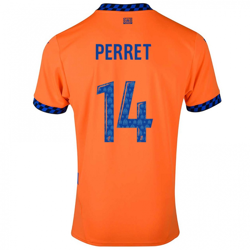 Gyermek Jenny Perret #14 Narancssárga Sötétkék Harmadik Számú Jersey 2024/25 Mez Póló Ing