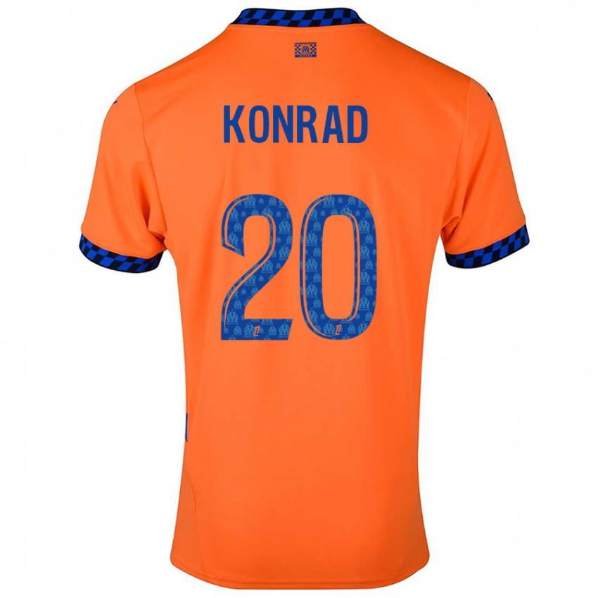 Gyermek Konrad De La Fuente #20 Narancssárga Sötétkék Harmadik Számú Jersey 2024/25 Mez Póló Ing