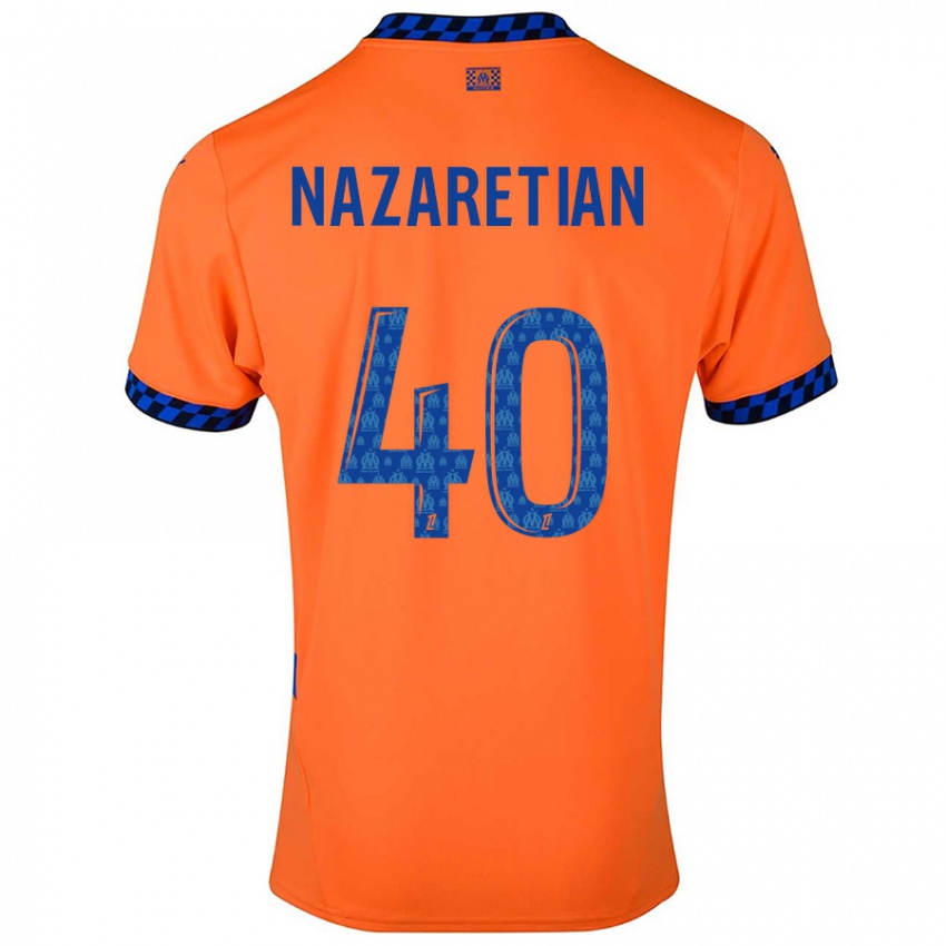 Gyermek Manuel Nazaretian #40 Narancssárga Sötétkék Harmadik Számú Jersey 2024/25 Mez Póló Ing