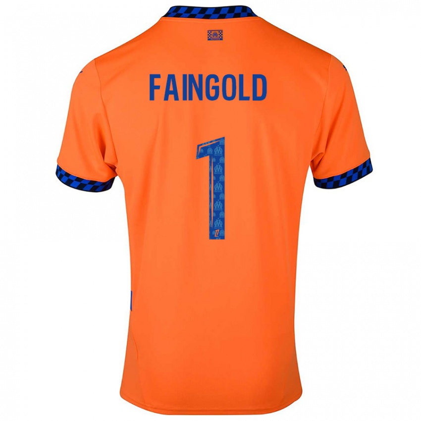 Gyermek Abbie Faingold #1 Narancssárga Sötétkék Harmadik Számú Jersey 2024/25 Mez Póló Ing