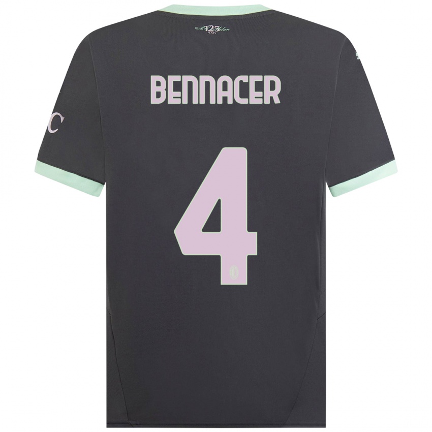 Gyermek Ismael Bennacer #4 Szürke Harmadik Számú Jersey 2024/25 Mez Póló Ing