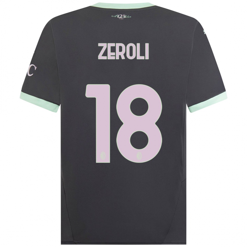 Gyermek Kevin Zeroli #18 Szürke Harmadik Számú Jersey 2024/25 Mez Póló Ing