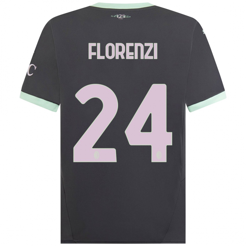 Gyermek Alessandro Florenzi #24 Szürke Harmadik Számú Jersey 2024/25 Mez Póló Ing