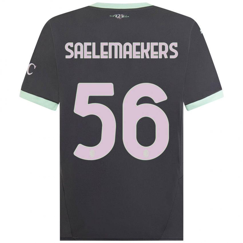 Gyermek Alexis Saelemaekers #56 Szürke Harmadik Számú Jersey 2024/25 Mez Póló Ing