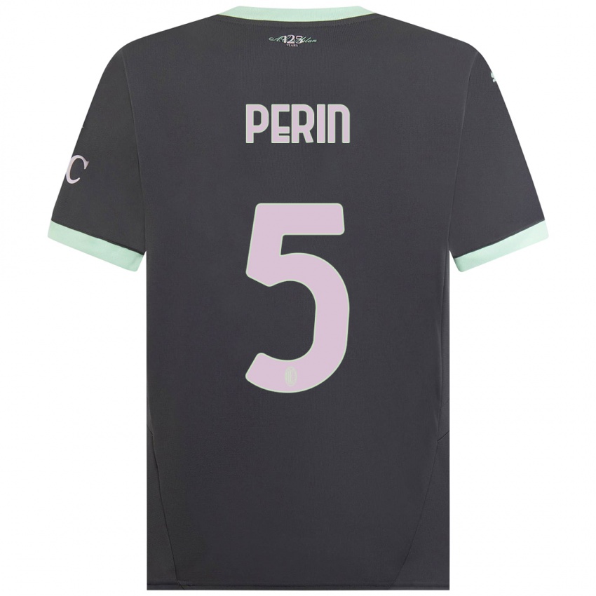 Gyermek Ernesto Perin #5 Szürke Harmadik Számú Jersey 2024/25 Mez Póló Ing