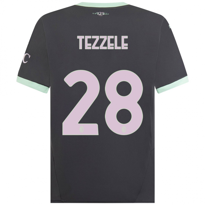 Gyermek Matteo Tezzele #28 Szürke Harmadik Számú Jersey 2024/25 Mez Póló Ing