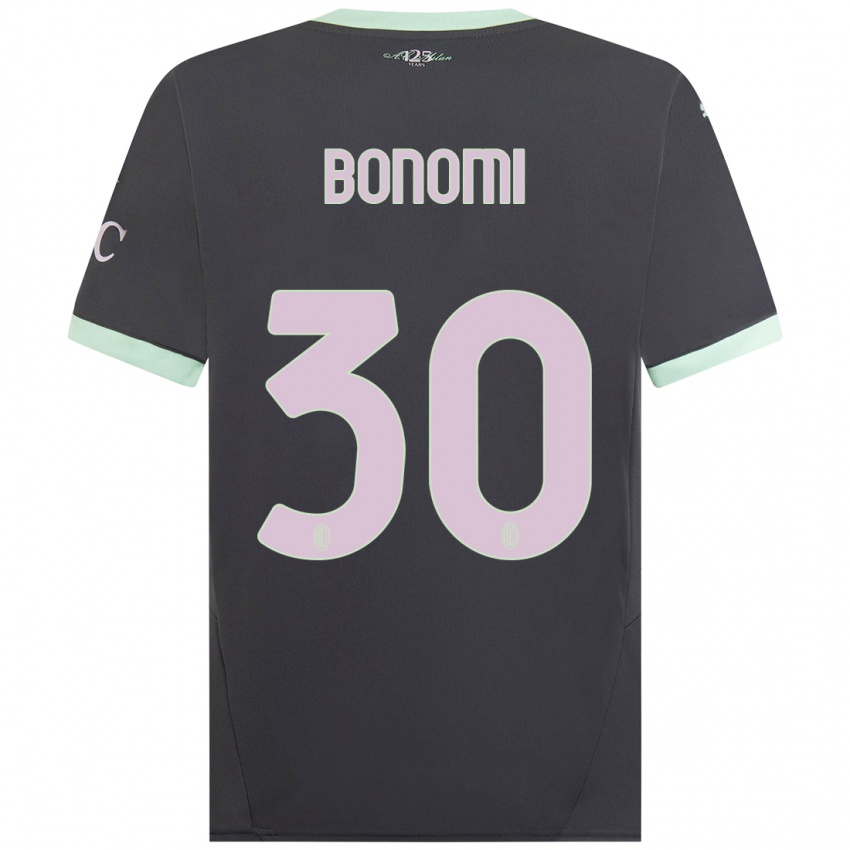 Gyermek Alessandro Bonomi #30 Szürke Harmadik Számú Jersey 2024/25 Mez Póló Ing