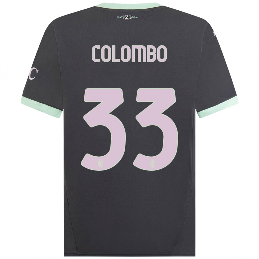 Gyermek Federico Colombo #33 Szürke Harmadik Számú Jersey 2024/25 Mez Póló Ing