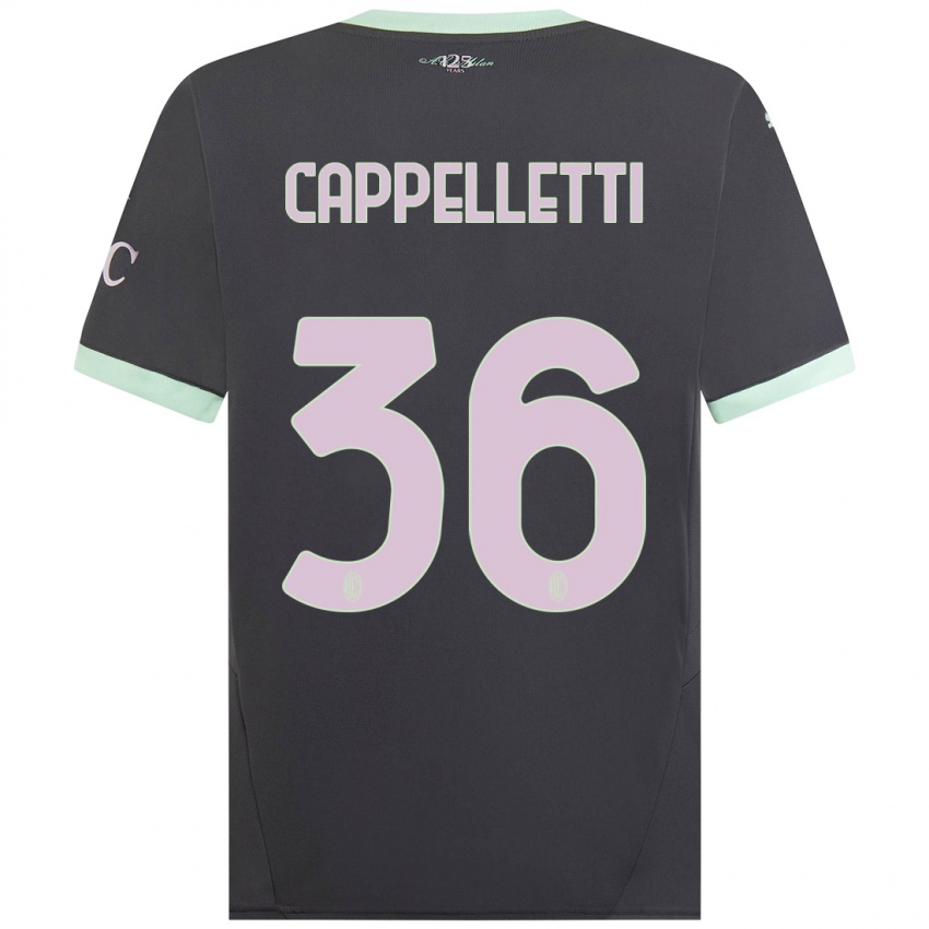 Gyermek Mattia Cappelletti #36 Szürke Harmadik Számú Jersey 2024/25 Mez Póló Ing