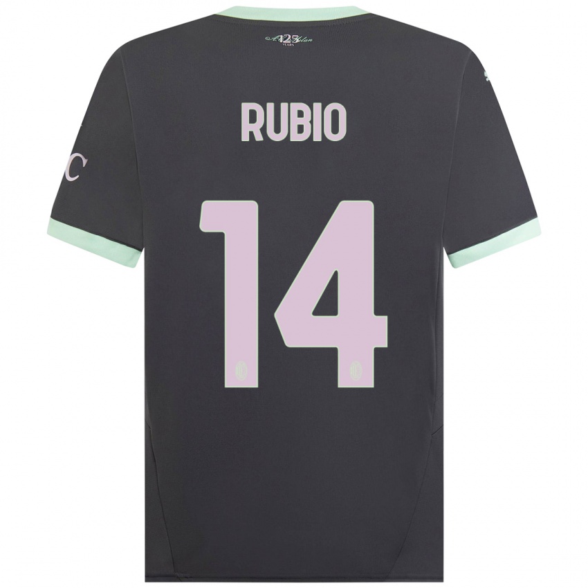 Gyermek Silvia Rubio #14 Szürke Harmadik Számú Jersey 2024/25 Mez Póló Ing