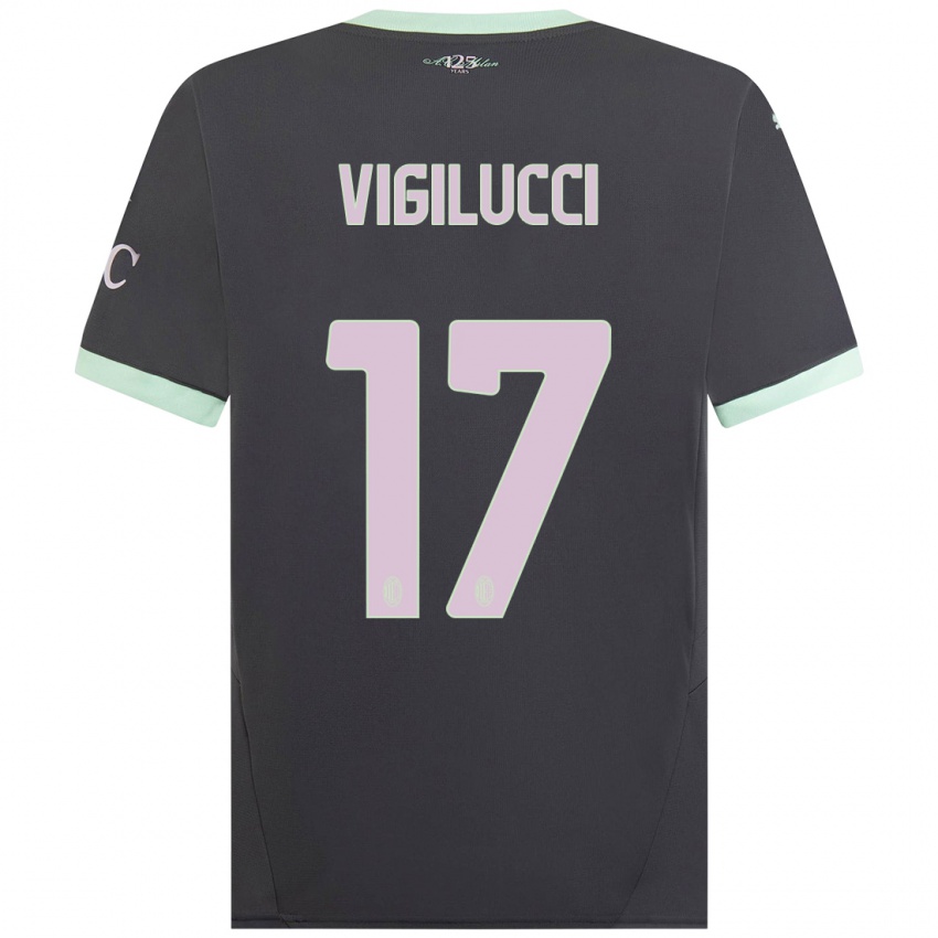 Gyermek Valery Vigilucci #17 Szürke Harmadik Számú Jersey 2024/25 Mez Póló Ing