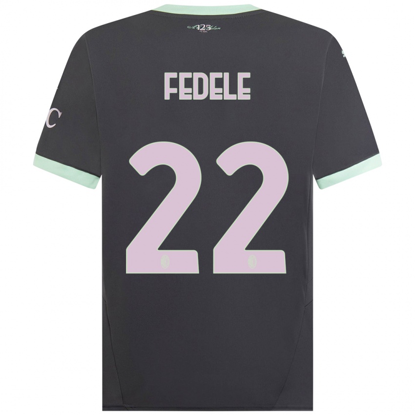 Gyermek Noemi Fedele #22 Szürke Harmadik Számú Jersey 2024/25 Mez Póló Ing