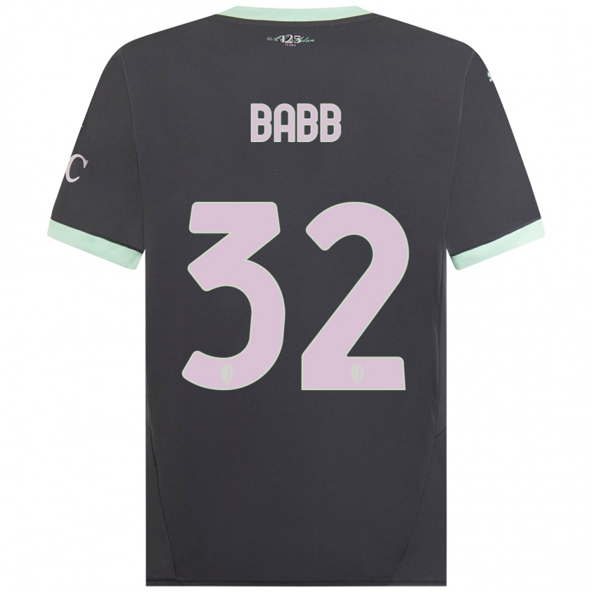 Gyermek Selena Delia Babb #32 Szürke Harmadik Számú Jersey 2024/25 Mez Póló Ing