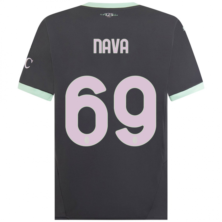 Gyermek Lapo Nava #69 Szürke Harmadik Számú Jersey 2024/25 Mez Póló Ing