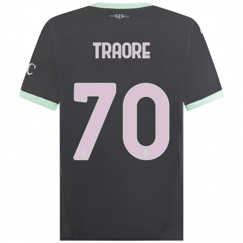 Gyermek Chaka Traore #70 Szürke Harmadik Számú Jersey 2024/25 Mez Póló Ing