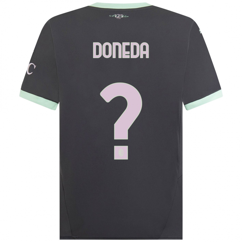 Gyermek Paolo Doneda #0 Szürke Harmadik Számú Jersey 2024/25 Mez Póló Ing