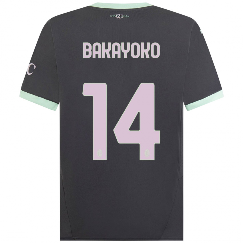 Gyermek Tiemoue Bakayoko #14 Szürke Harmadik Számú Jersey 2024/25 Mez Póló Ing