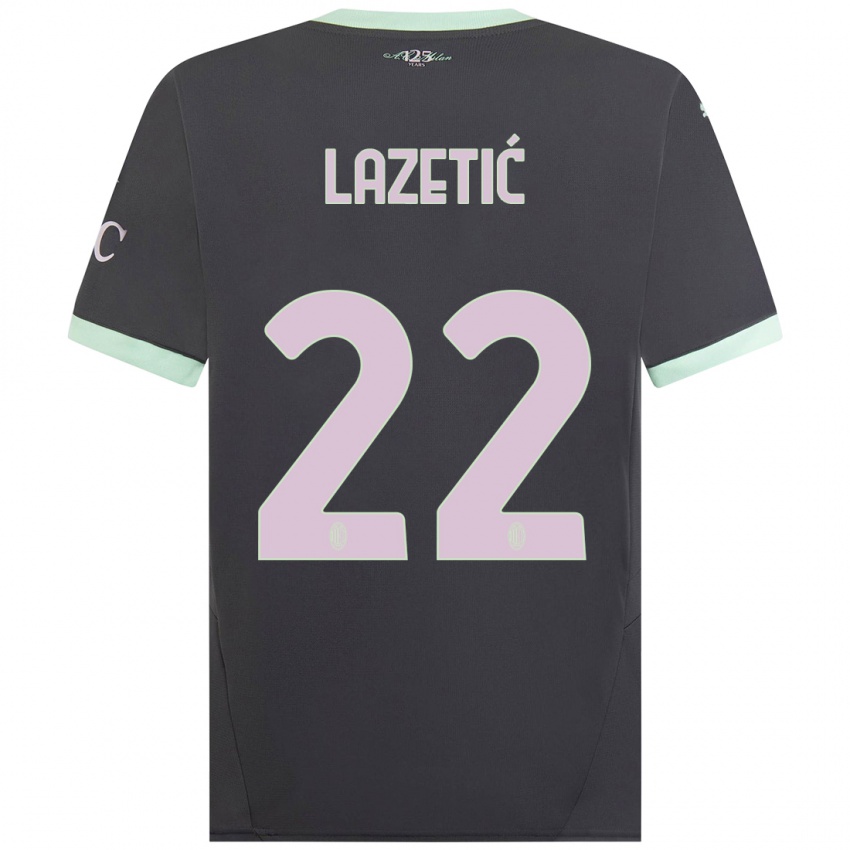 Gyermek Marko Lazetic #22 Szürke Harmadik Számú Jersey 2024/25 Mez Póló Ing