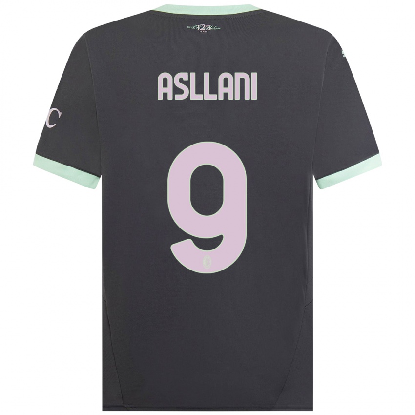 Gyermek Kosovare Asllani #9 Szürke Harmadik Számú Jersey 2024/25 Mez Póló Ing