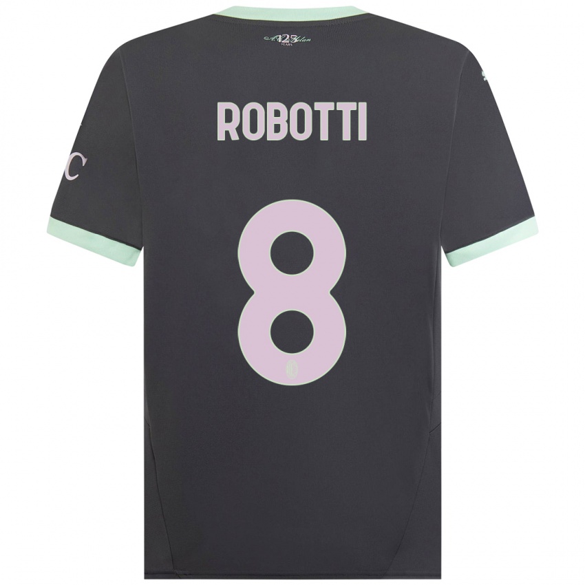 Gyermek Giovanni Robotti #8 Szürke Harmadik Számú Jersey 2024/25 Mez Póló Ing