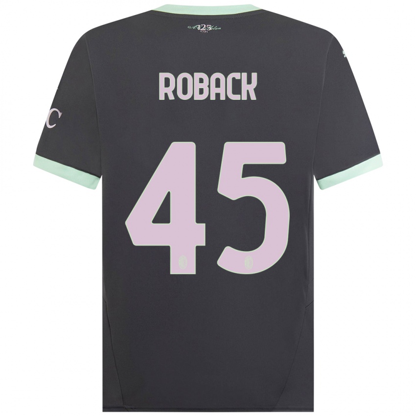 Gyermek Emil Roback #45 Szürke Harmadik Számú Jersey 2024/25 Mez Póló Ing