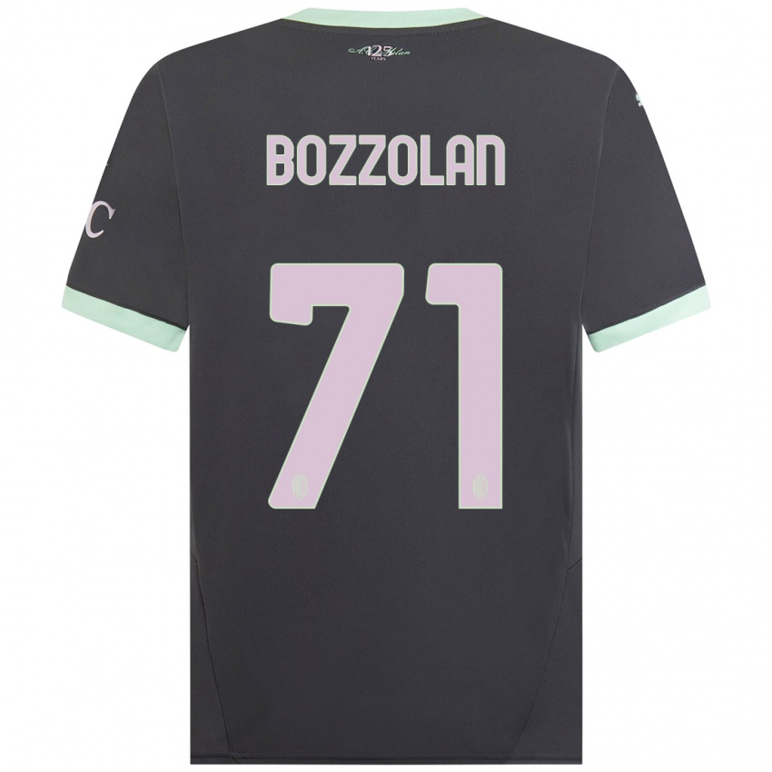 Gyermek Andrea Bozzolan #71 Szürke Harmadik Számú Jersey 2024/25 Mez Póló Ing