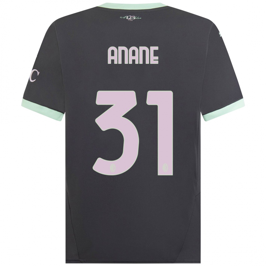 Gyermek Emmanuel Anane #31 Szürke Harmadik Számú Jersey 2024/25 Mez Póló Ing