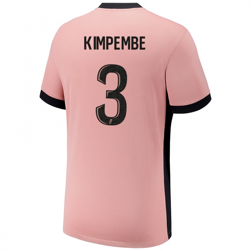 Gyermek Presnel Kimpembe #3 Rozsda Rózsaszín Harmadik Számú Jersey 2024/25 Mez Póló Ing