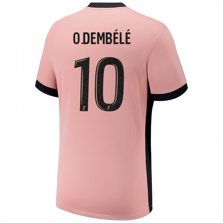 Gyermek Ousmane Dembele #10 Rozsda Rózsaszín Harmadik Számú Jersey 2024/25 Mez Póló Ing