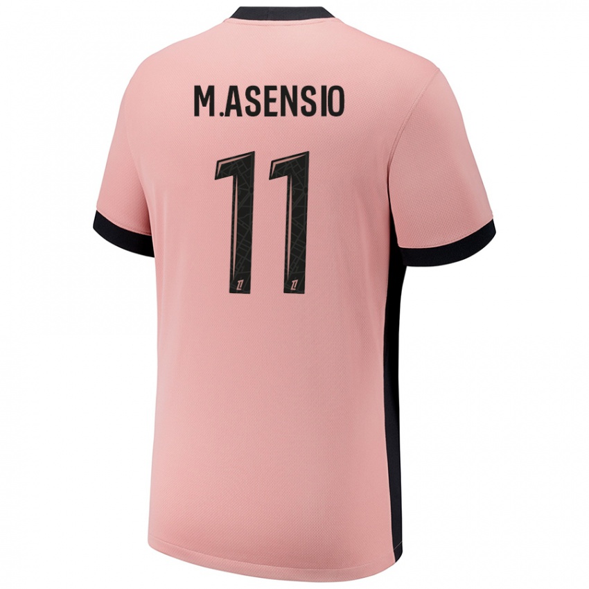 Gyermek Marco Asensio #11 Rozsda Rózsaszín Harmadik Számú Jersey 2024/25 Mez Póló Ing