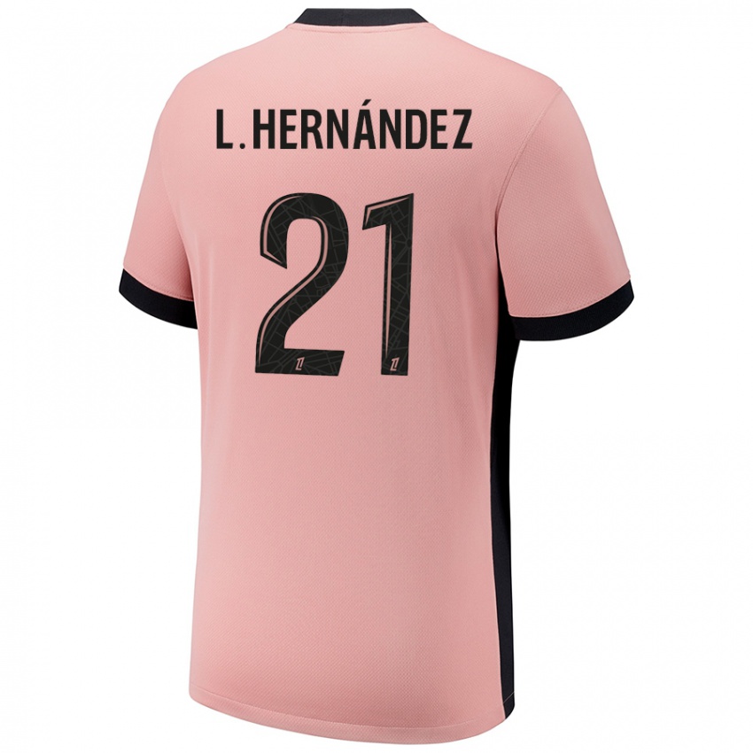 Gyermek Lucas Hernandez #21 Rozsda Rózsaszín Harmadik Számú Jersey 2024/25 Mez Póló Ing