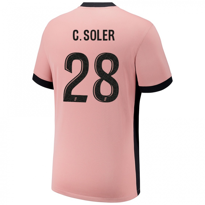 Gyermek Carlos Soler #28 Rozsda Rózsaszín Harmadik Számú Jersey 2024/25 Mez Póló Ing