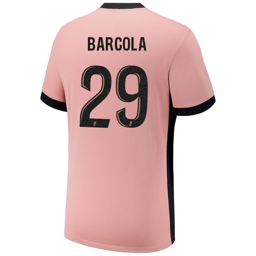 Gyermek Bradley Barcola #29 Rozsda Rózsaszín Harmadik Számú Jersey 2024/25 Mez Póló Ing