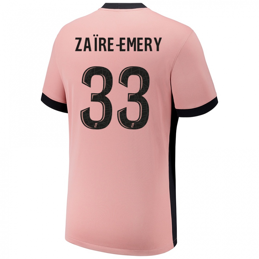 Gyermek Warren Zaire Emery #33 Rozsda Rózsaszín Harmadik Számú Jersey 2024/25 Mez Póló Ing