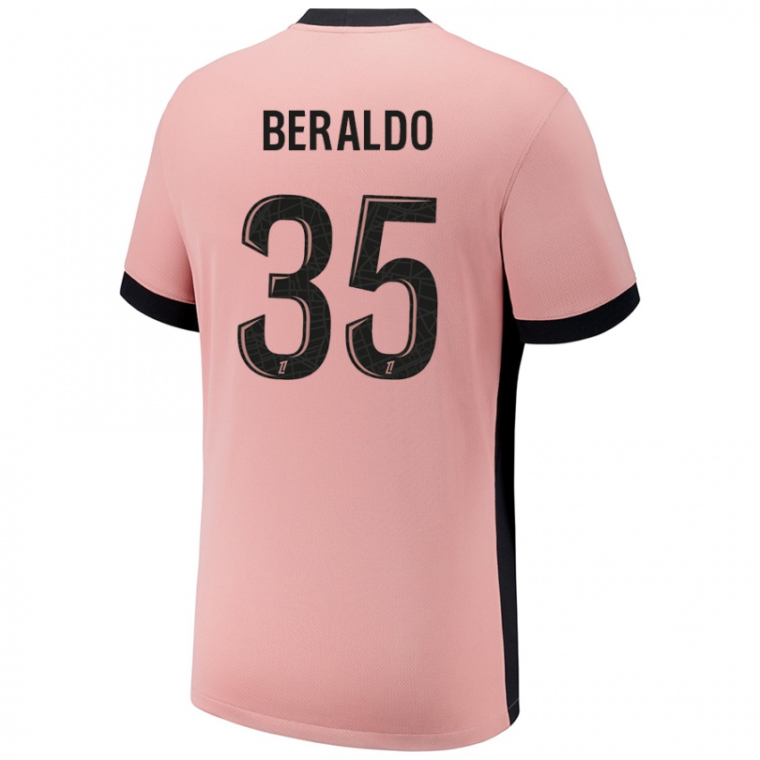 Gyermek Lucas Beraldo #35 Rozsda Rózsaszín Harmadik Számú Jersey 2024/25 Mez Póló Ing