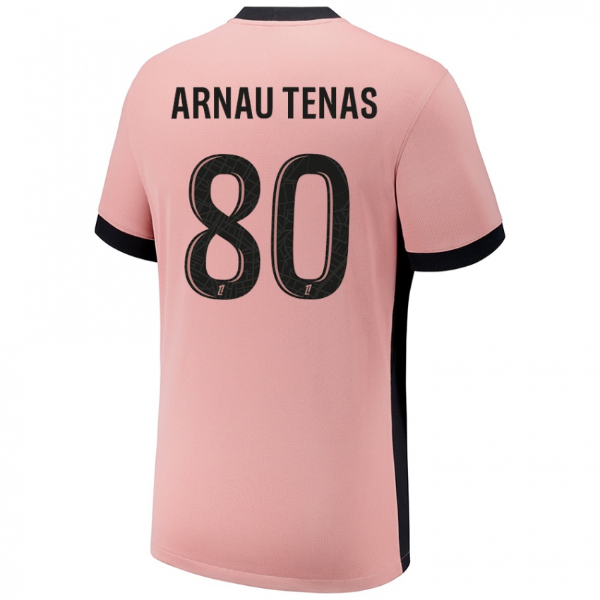 Gyermek Arnau Tenas #80 Rozsda Rózsaszín Harmadik Számú Jersey 2024/25 Mez Póló Ing