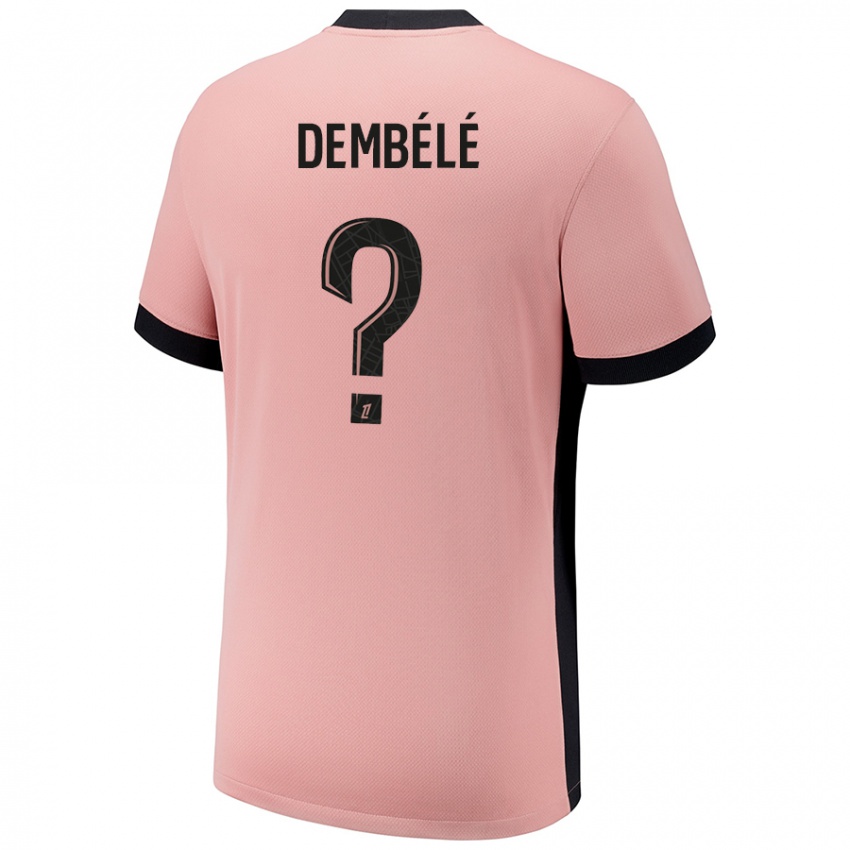 Gyermek Omar Dembélé #0 Rozsda Rózsaszín Harmadik Számú Jersey 2024/25 Mez Póló Ing