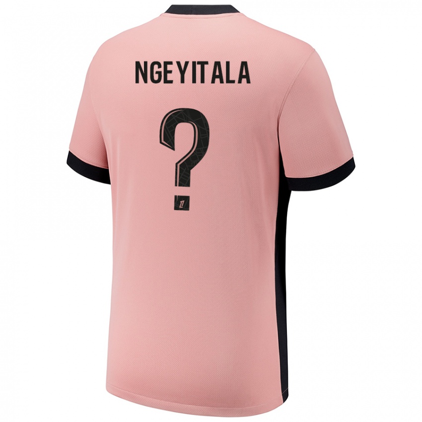 Gyermek Aurélien Ngeyitala #0 Rozsda Rózsaszín Harmadik Számú Jersey 2024/25 Mez Póló Ing