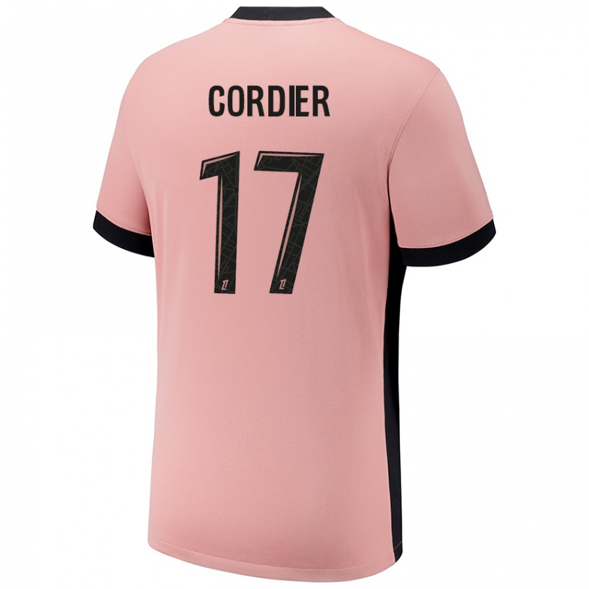 Gyermek Thomas Cordier #17 Rozsda Rózsaszín Harmadik Számú Jersey 2024/25 Mez Póló Ing