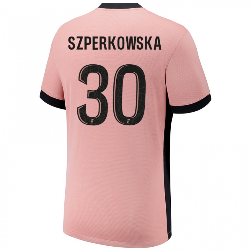 Gyermek Oliwia Szperkowska #30 Rozsda Rózsaszín Harmadik Számú Jersey 2024/25 Mez Póló Ing