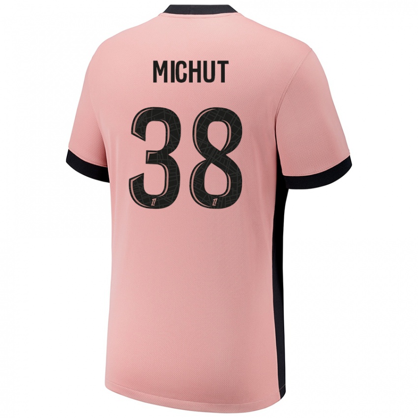 Gyermek Edouard Michut #38 Rozsda Rózsaszín Harmadik Számú Jersey 2024/25 Mez Póló Ing