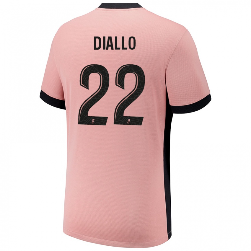 Gyermek Abdou Diallo #22 Rozsda Rózsaszín Harmadik Számú Jersey 2024/25 Mez Póló Ing